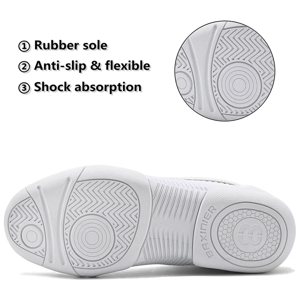 Girls White Cheerleading Shoes Lightweight Youth Cheer Competition Sneakers kids Breathable Training Dance Tennis Shoes