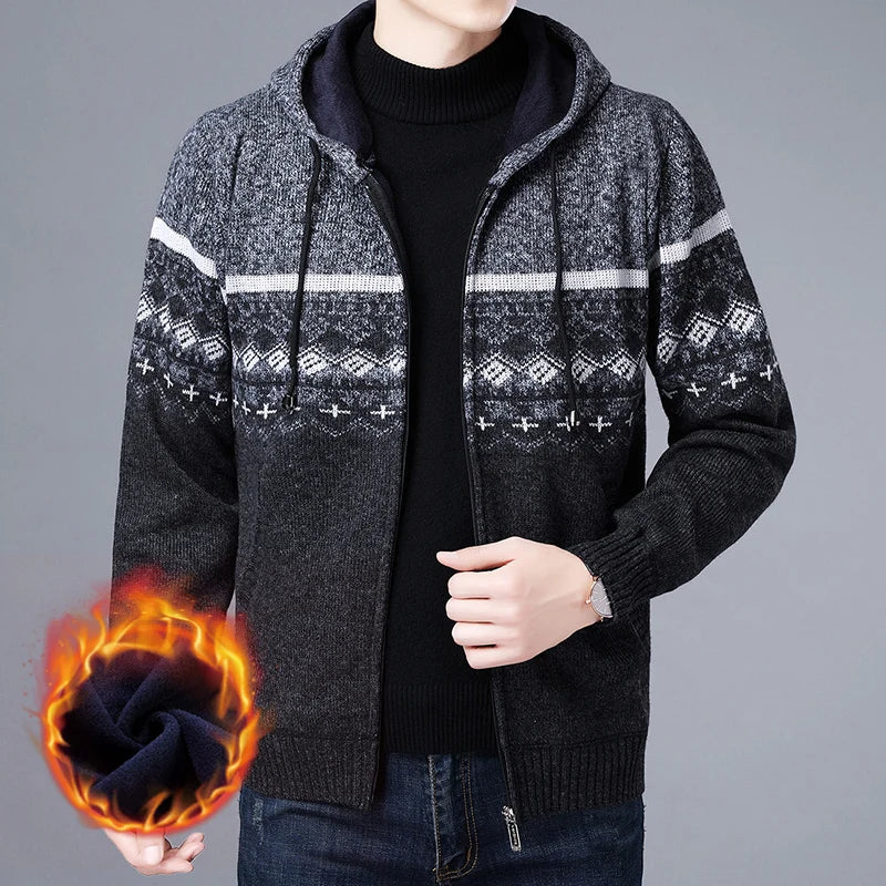 Men's High Quality Hooded Casual Cardigan, Patchwork Jacket, Male Outerwear, and Windbreaker Coats