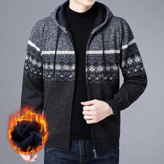 Men's High Quality Hooded Casual Cardigan, Patchwork Jacket, Male Outerwear, and Windbreaker Coats