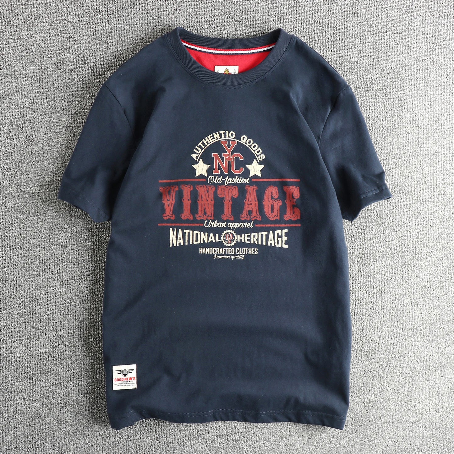 2025 Zomer Nieuw Amerikaans Retro Korte Mouw O-hals Letter Gedrukt T-shirt Herenmode 100% Katoen Gewassen Casual Jeugd Tops