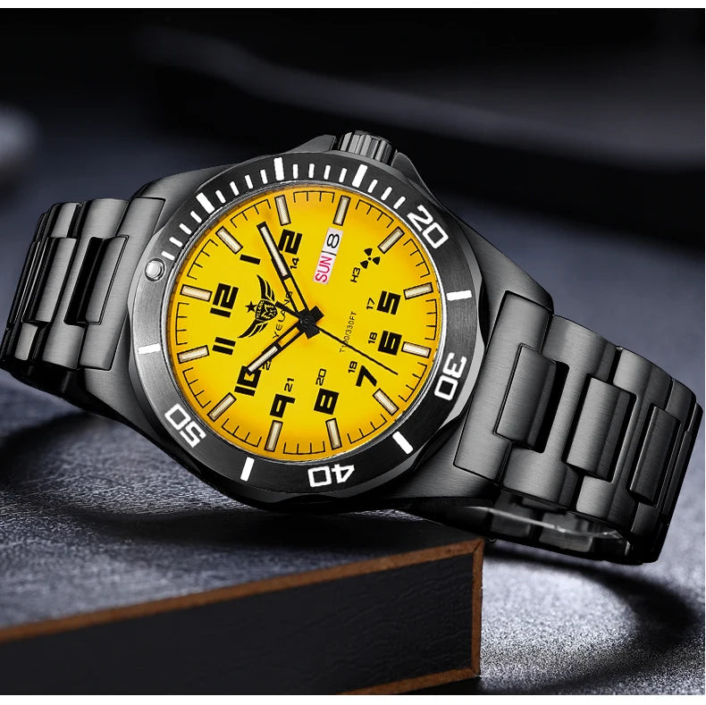 Yelang V1019 44MM Men's Mechanical Automatic Watch NH36 Movement 300M Waterproof Sapphire Lens 10BAR Deep Diving Stainless Steel Watch