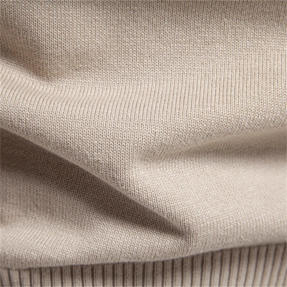 Men's V-neck Solid Cotton Pullover Sweaters Long Sleeve Casual Social Knitted Sweaters for Men