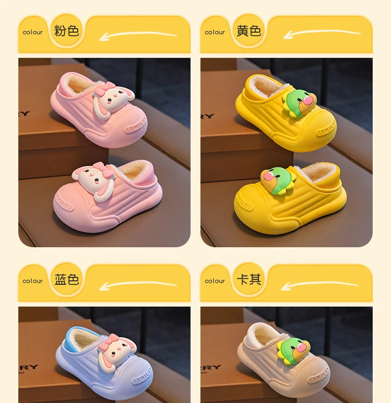 Children’s Baby Cotton Shoes Winter Warm Cartoon Sheep Non-Slip Shoes Kids Soft Sole Girls' Indoor Slippers