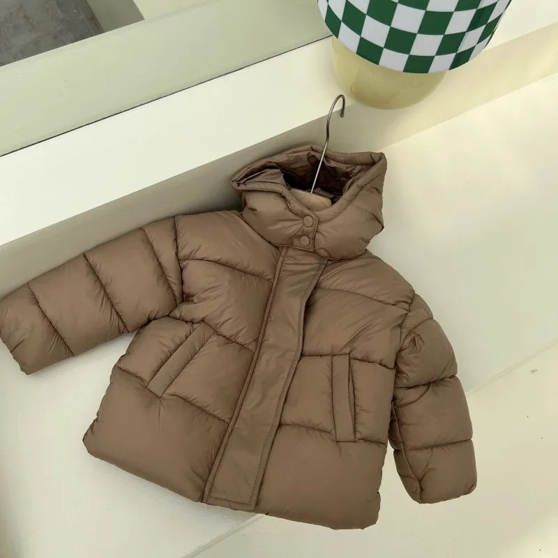 Winter Kids Parkas Korean Style Girls Boys Fur Coat Hoodie Boys Thicken Outerwear 7T Unisex