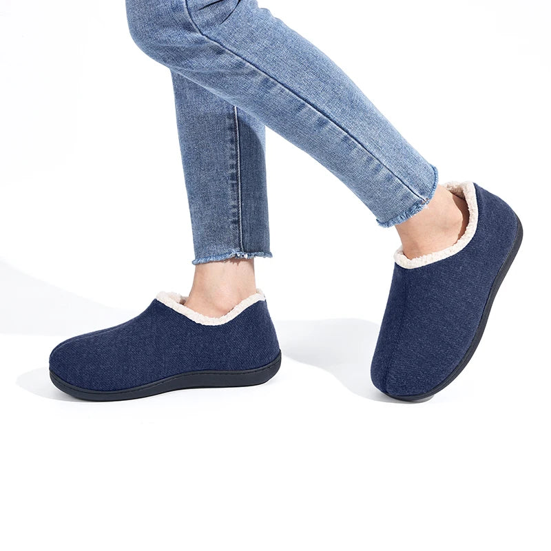 Women's Winter Warm Shoes Suitable For Indoor and Outdoor Use With Memory Foam and Comfort Soft Sole Plush Cotton Shoes