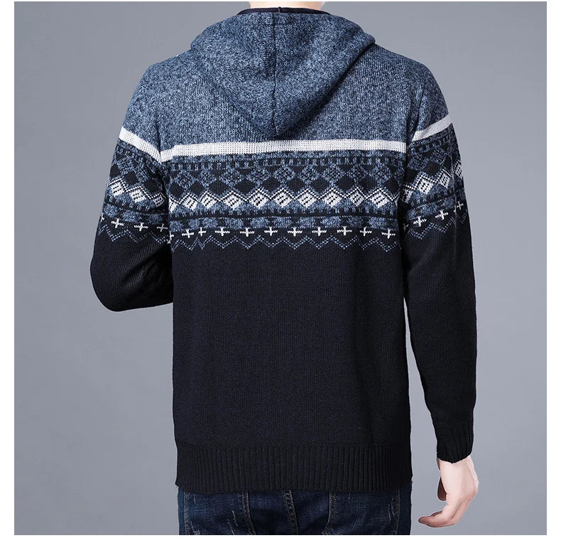 Men's High Quality Hooded Casual Cardigan, Patchwork Jacket, Male Outerwear, and Windbreaker Coats