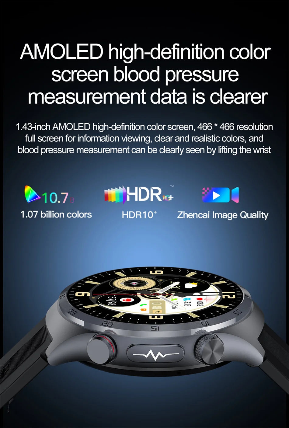 Health Nursing Grade Sapphire Glass Smartwatch NFC Airbag type Smart Watch Air Pump Blood Pressure ECG Blood Oxygen Call Watch