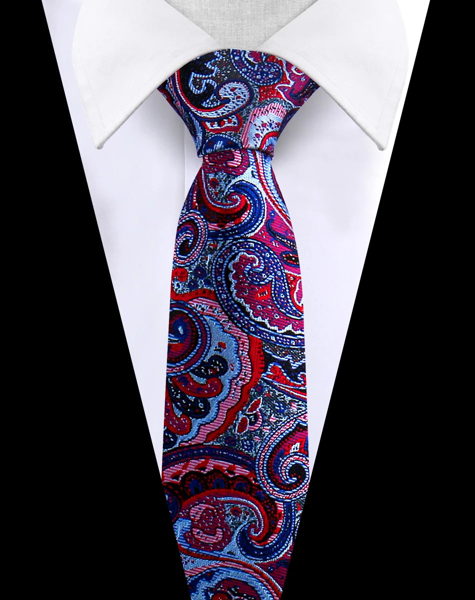 Men's Luxury Paisley Necktie Floral Wedding Style Business Tie Polyester 146x7.5cm Gift for Adult Male Occasions