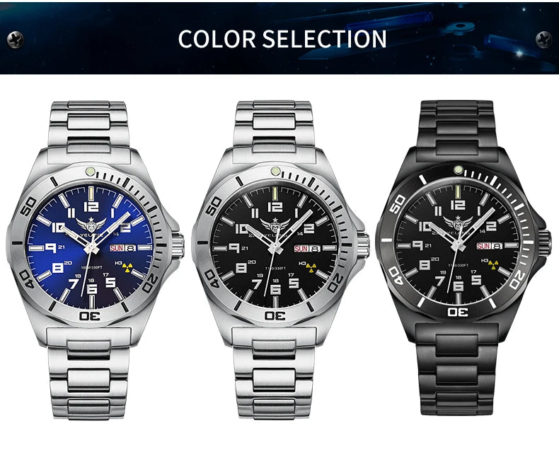 YELANG Watch Men's 44MM Mechanical Wristwatches Luxury Sapphire Glass AR Coated Automatic Watches 10BAR Waterproof Watch For Men