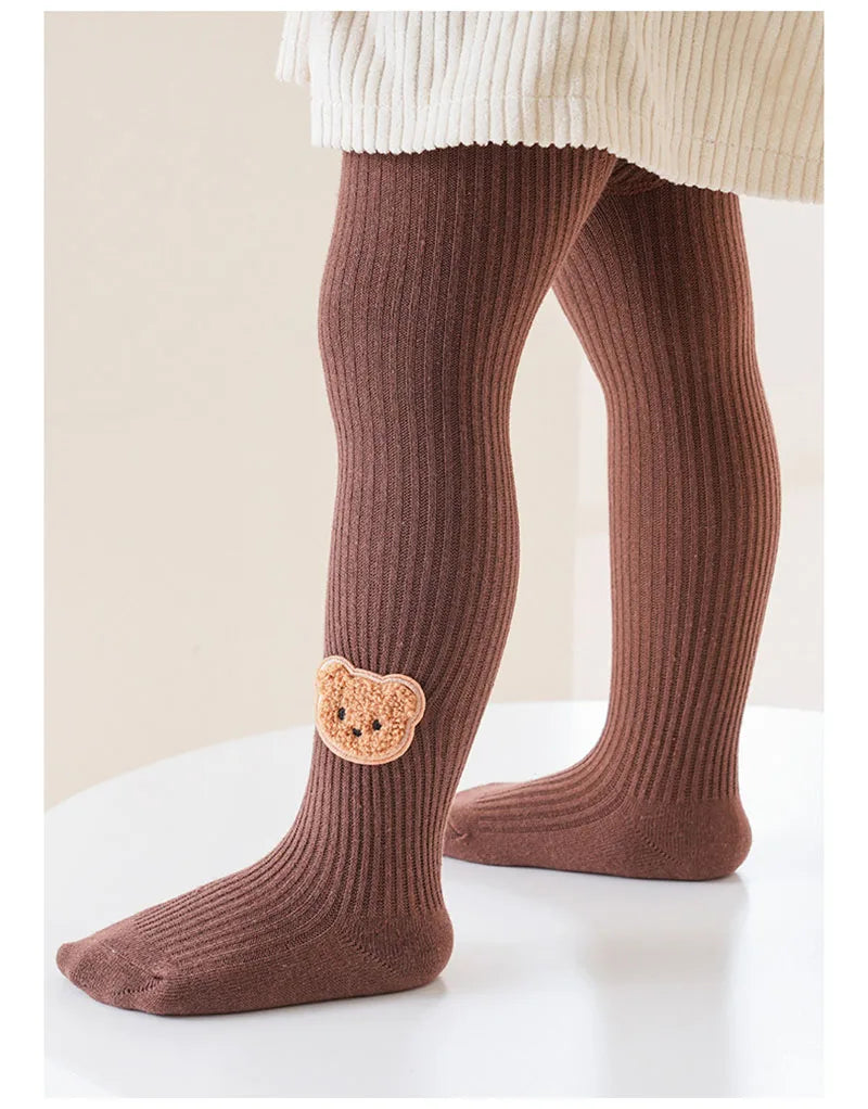 New Autumn Kids Pantyhose Children Cartoon Bear Leggings Girls Outwear Render Pants Girls