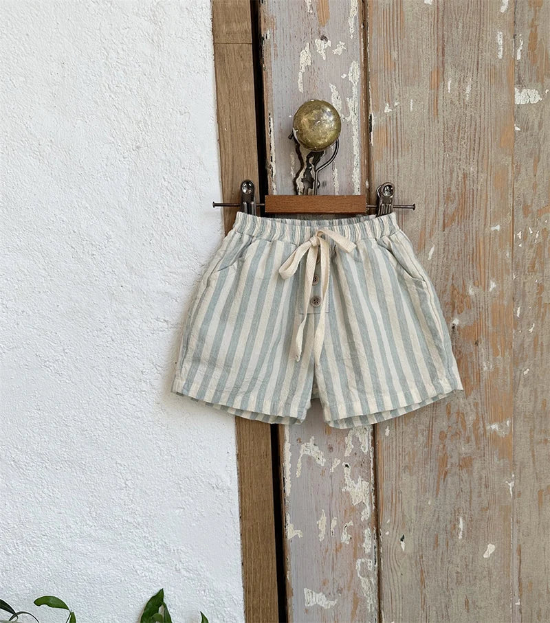 Summer Kids Shorts Children Cute Stripe Trousers Boy Girls Outwear Pants For Children 9M-4T Unisex