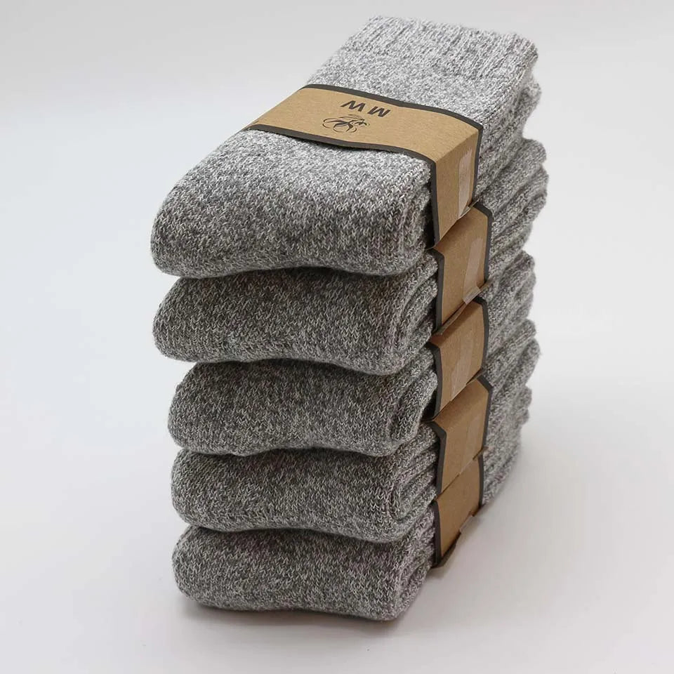 3/5 paar wintersokken van merinowol voor heren, superdik, warm en van hoge kwaliteit, Harajuku, retro, casual, antivries, kasjmiersokken voor heren