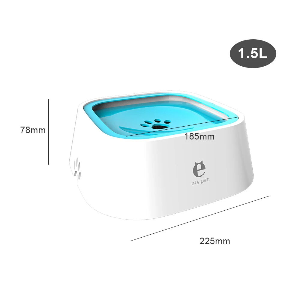 1,5L Hondendrinkwaterbak van ABS-kunststof, drijvende kom, kattenbak zonder morsen, drinkwaterdispenser voor honden