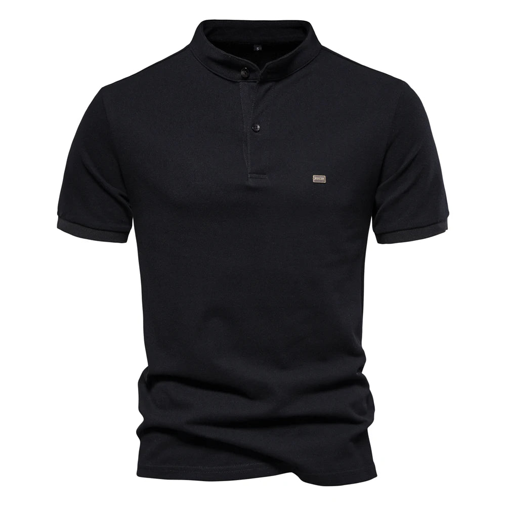 Men's Cotton Polos Solid Colour Classic Polo Shirt Men Short Sleeve Top Quality Casual, Business, & Social Polo Shirt