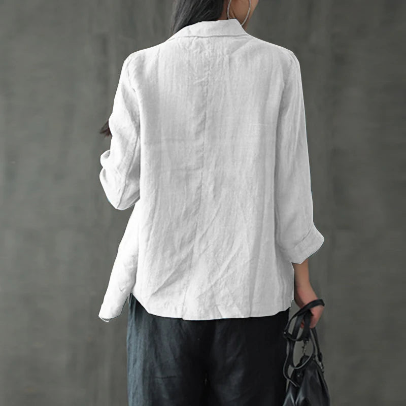 Elegant Solid Blazer Women Autumn Overcoats Casual Long Sleeve Single Button Coats Female Lapel Outwears Oversized