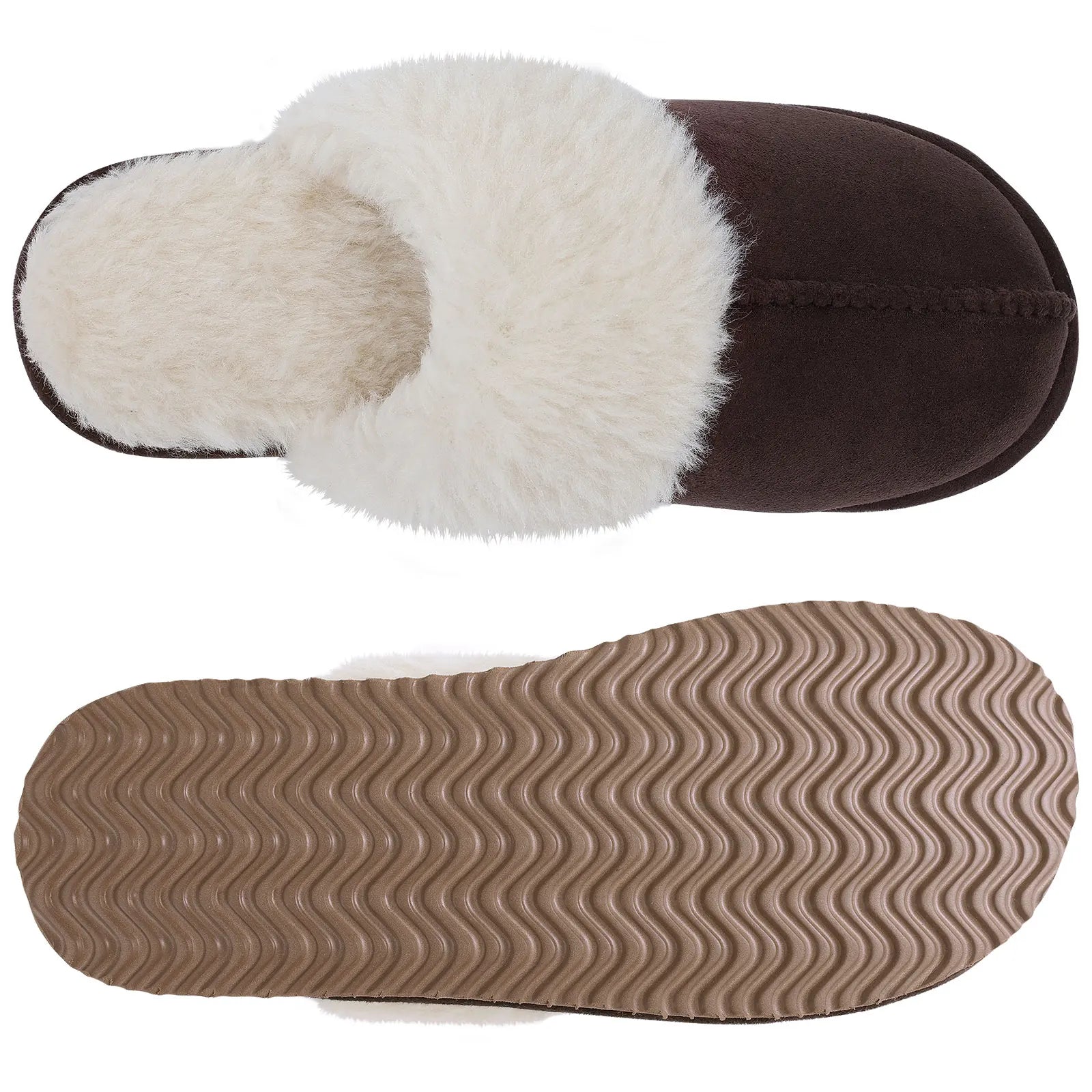 Unisex Winter Fur Slippers Home Suede Mules Short Plush Slippers For Indoor Warm Cosy Fuzzy Flats Slides For Men & Women