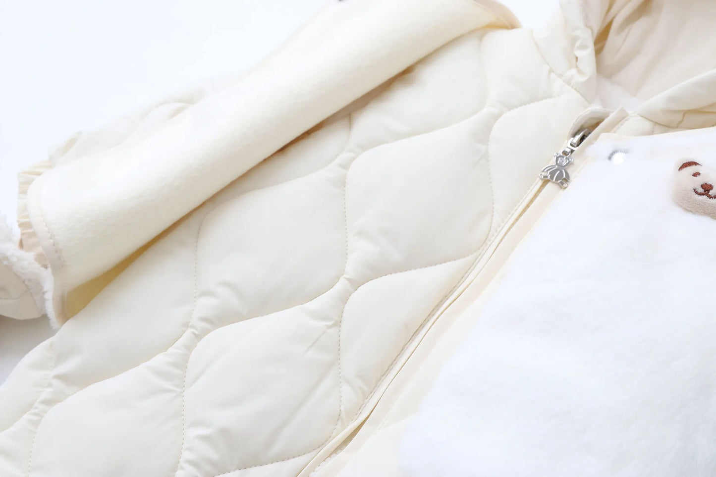 Baby's 2Pcs Winter Warm Clothes Thicken Fleece Rompers Jumpsuits Fur Lining Footie and Vest Snowsuit For Toddlers 0-2Y