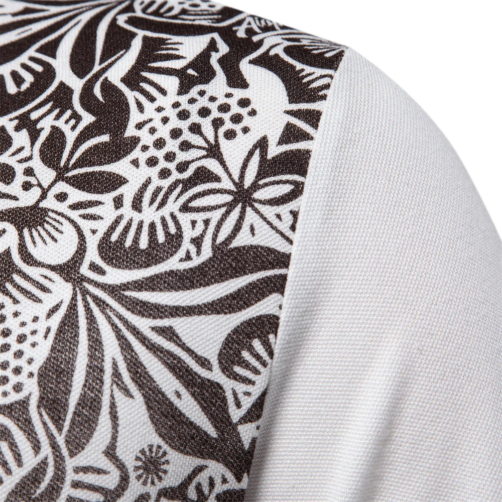 Men's Gradient Printed Cotton-Blend Short Sleeve Summer Polo Shirts