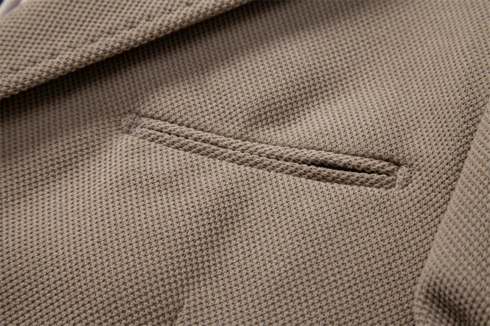 Men's Single Breasted Blazer Solid Colour Autumn Winter Slim Fit Business Casual Suit Jacket Male Blazer with Pocket