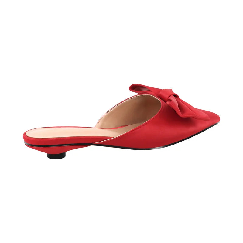 Women Mules Pointed Toe Butterfly-knot Plus Size Shoes