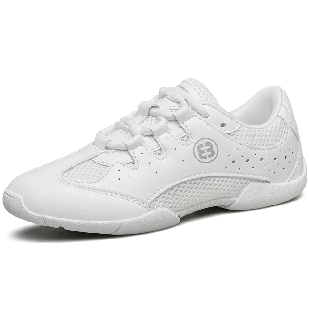Girls White Cheerleading Shoes Lightweight Youth Cheer Competition Sneakers Kids Breathable Training Dance Tennis Shoes