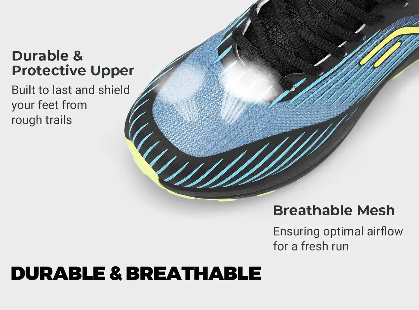 Men's Extra Wide Non-Slip Trail Running Shoes - Lightweight Sneakers For Swollen Feet & Arch Support Pain Relieve