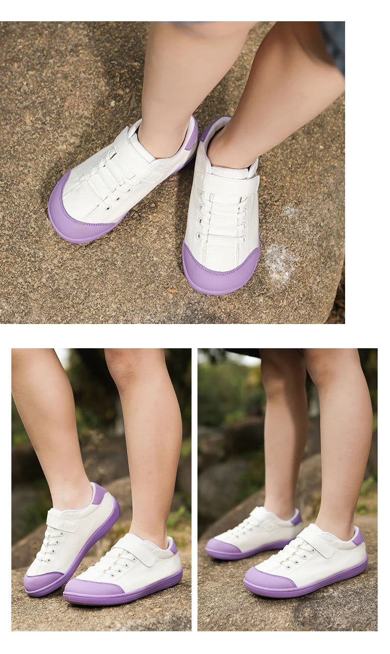 Blotevoetenschoenen voor kinderen, lichtgewicht ademende sneakers met brede neus voor sporten, hardlopen, tennis en buitenavonturen