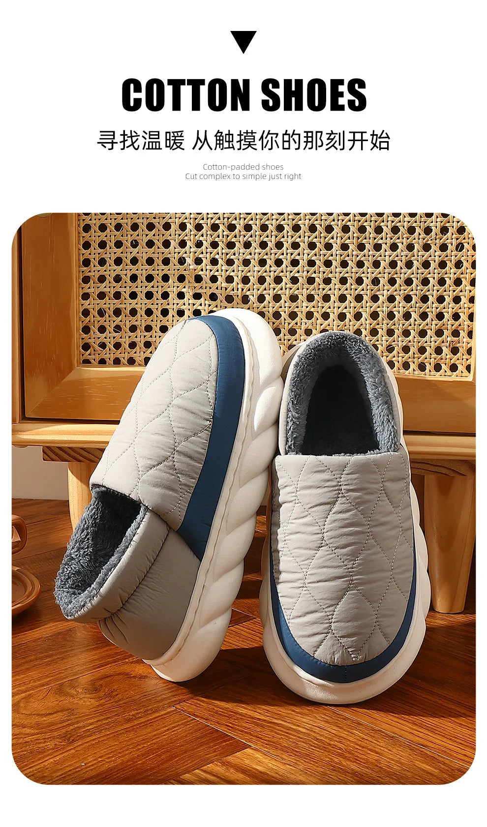 Unisex Plush Winter Slippers Outdoor and Indoor Warm Waterproof Cotton Shoes With Anti-Skid Thick Sole Home Slides For Men & Women