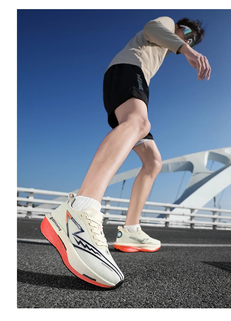 Carbon Plate Running Shoes – Lightweight Breathable Marathon Sneakers for Men & Women Non-Slip Athletic Sports Shoes