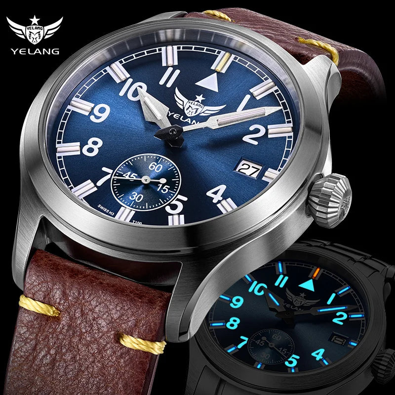 Yelang V1023 Men Watch Japanese VL58 Movement Casual Men's Quartz Watch 10ATM 100m Waterproof Luminous Sports Watch Sapphire