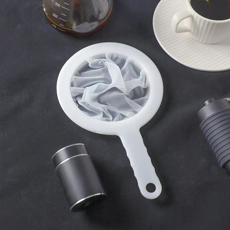 Kitchen Juice Sifter Reusable Nylon Fine Colander Mesh Sieve Strainer with Handle for Tea Soymilk Coffee Home Food Filter Tools