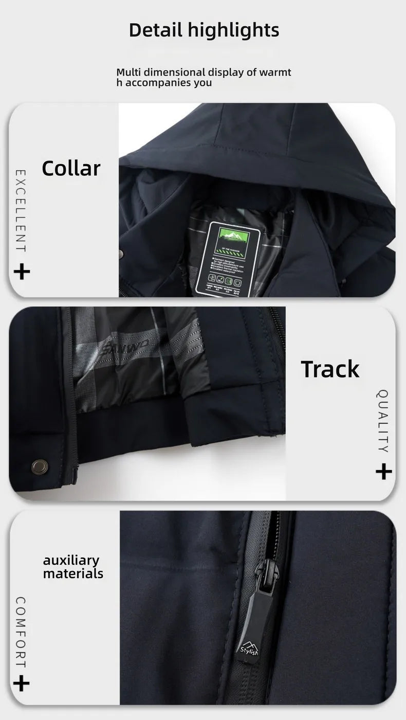 Men's Top Grade Designer Winter Brand Parka Jacket Casual Fashion Windbreaker Hooded Thick Bubble Male Coats