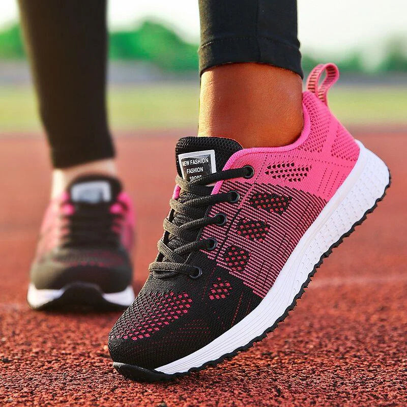 2025 New Fashion Women's Sneaker Flat Woman Shoes Mesh Fabric Casual Sneaker Woman Lace Up Tenis Feminino Sneakers For Women