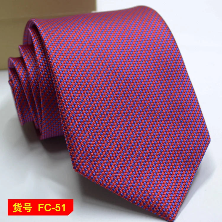 Men's Solid Color Stripe Floral Jacquard Necktie 7-8cm Width Fashionable Daily Wear Cravat for Wedding Party Gift