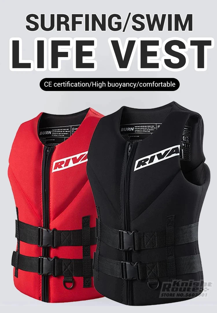 Adult Life Jacket Vest – Buoyancy Safety Vest for Kayaking, Surfing, Wakeboarding, Boating & Water Sports