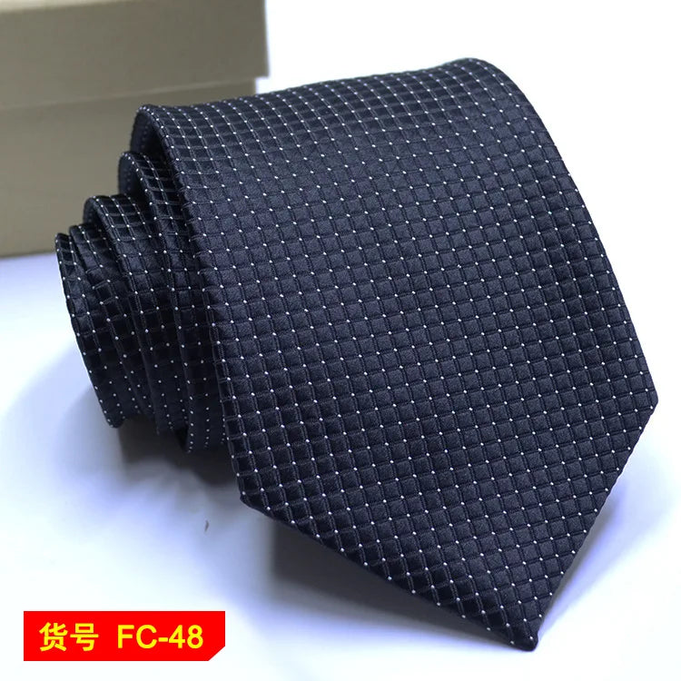 Men's Solid Color Stripe Floral Jacquard Necktie 7-8cm Width Fashionable Daily Wear Cravat for Wedding Party Gift