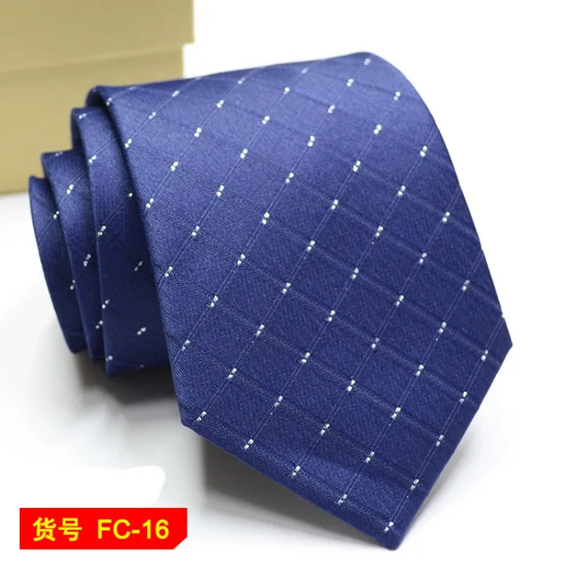 Men's Solid Color Stripe Floral Jacquard Necktie 7-8cm Width Fashionable Daily Wear Cravat for Wedding Party Gift