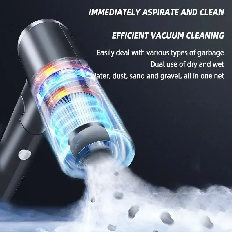 Portable Wireless Car Vacuum Cleaner – 120W High Power Cordless Vacuum for Home & Auto Cleaning