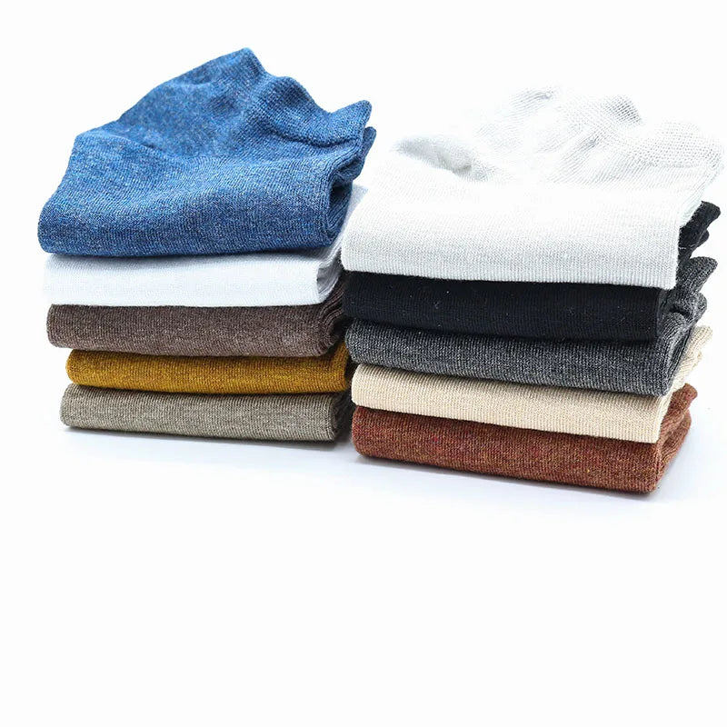 5 Pair Women's Ankle Bamboo Fibre Socks Solid Colour Summer Breathable Casual Short Socks High Quality Woman Boat Socks Set