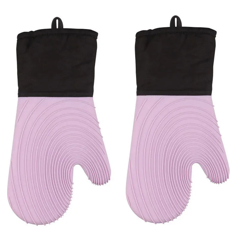 Flexible Silicone Oven Mitts Set For Cooking Kitchen Essentials Extra Long Professional Heat Resistant Gloves Baking Supplies