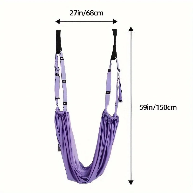 Yoga Strap Stretch Band, Elastic Fitness Rope, and Universal Back & Leg Belt For Home Backbend & Handstand Inversion Training Hammock