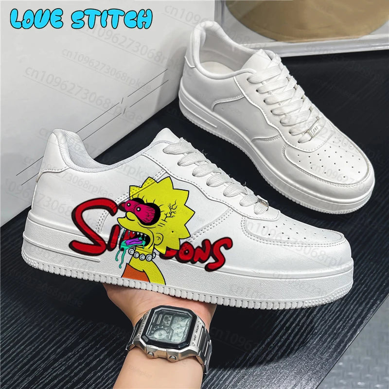 Simpson Women Casual Shoes Male Platform Sneakers Fashion Skateboarding Shoes 3D Graffiti Student Casual Shoes Gift