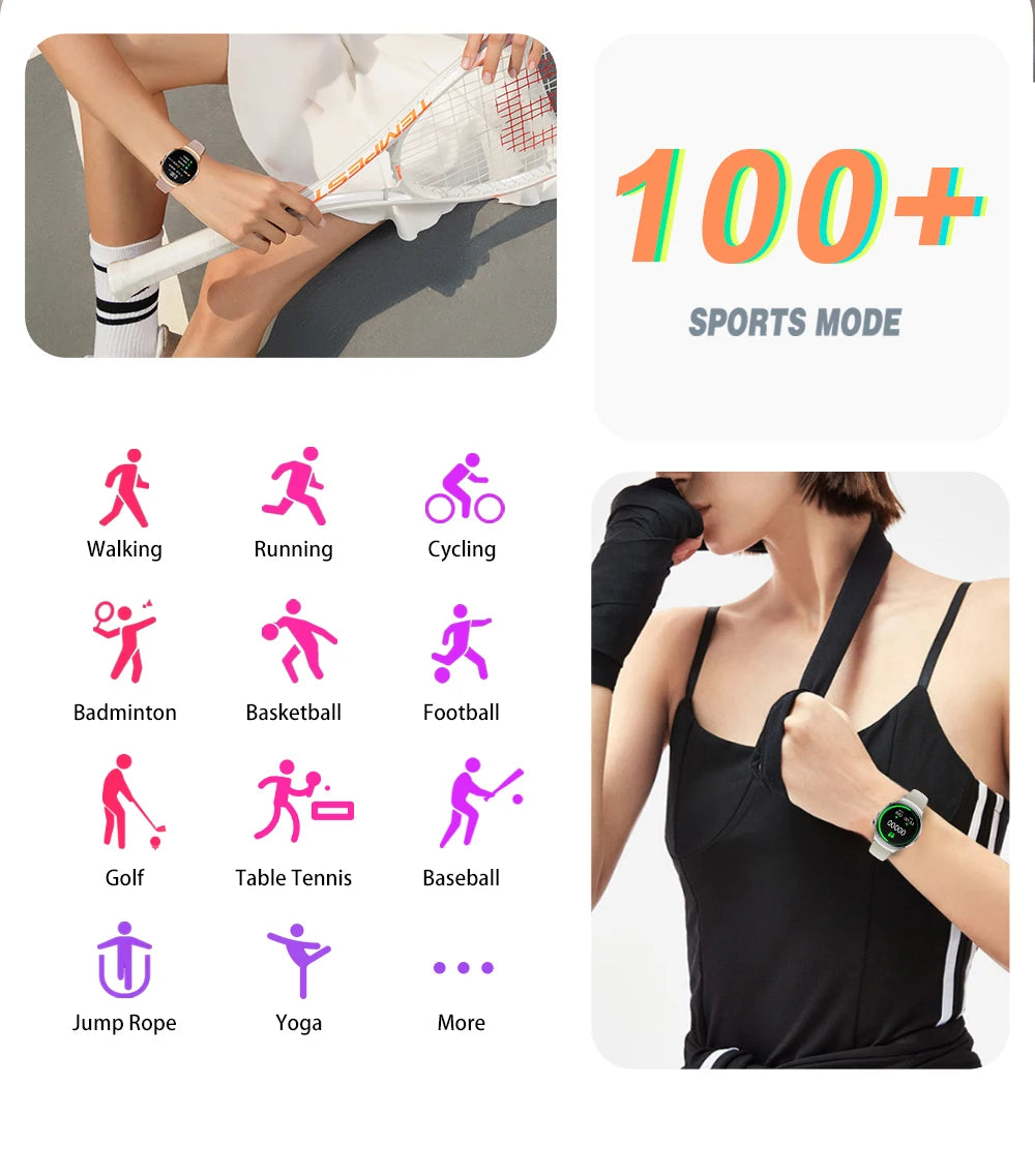 2025 Women's Fashion Smart Watch AMOLED HD Screen GPS Sport Heart Rate Bluetooth Call Waterproof Outdoor Smartwatch For Ladies