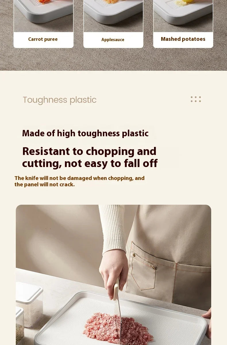 Double-Sided PP Cutting Board - Mold Proof/Antibacterial, BPA Free - Non-Slip/Dishwasher Safe for Veggies/Meat