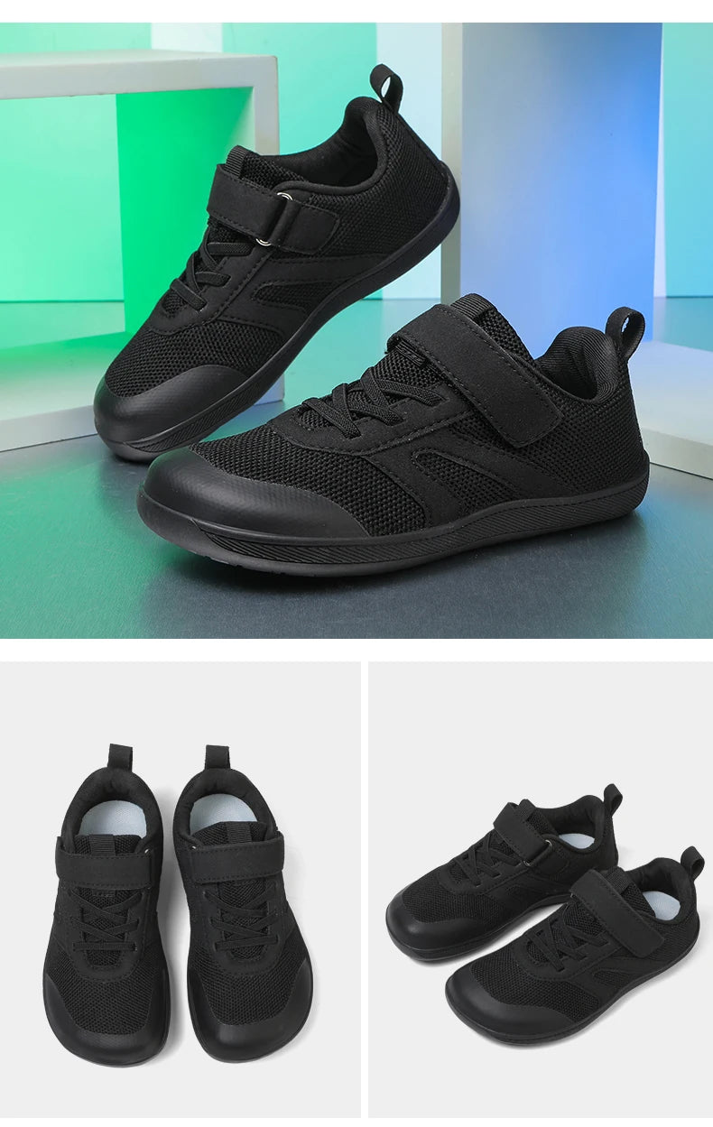 Ademende kindersportschoenen voor jongens en meisjes met brede voeten - Lichtgewicht voor hardlopen en wandelen en antislip