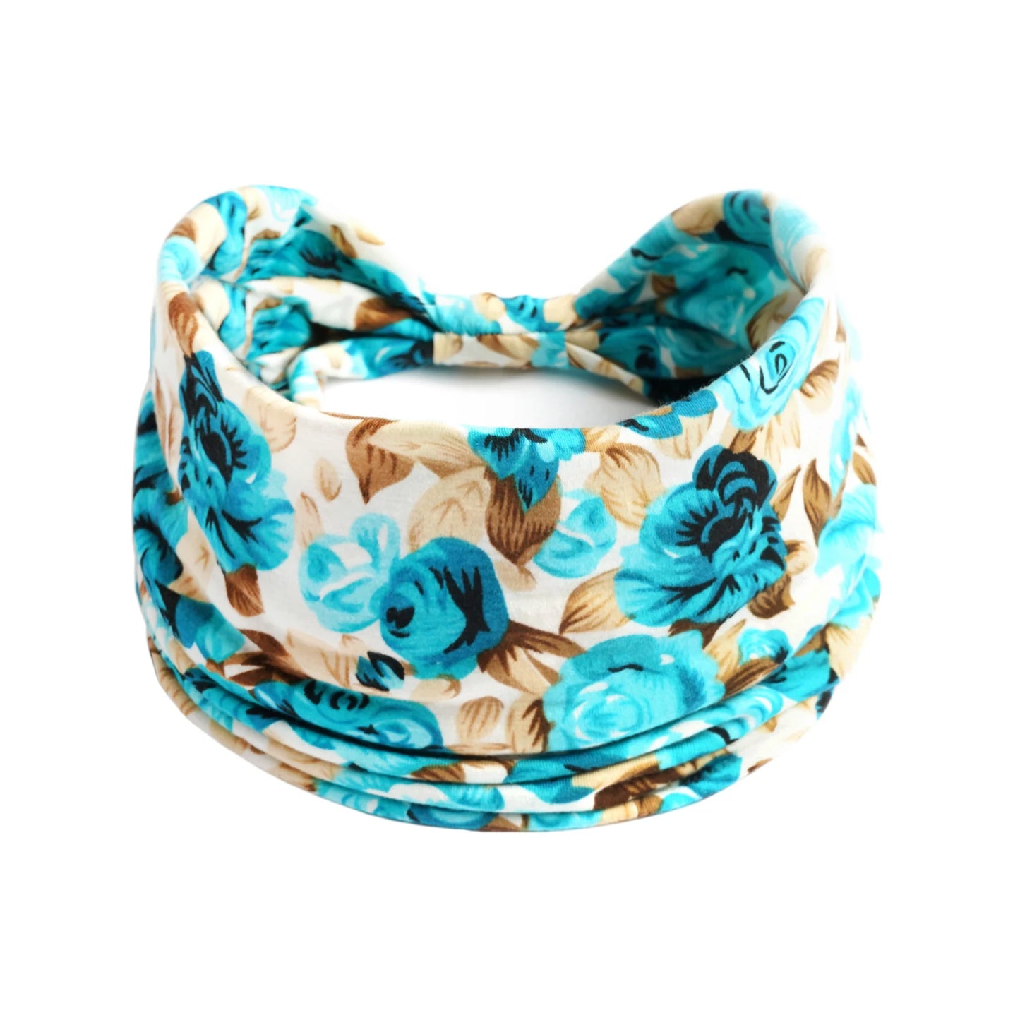 Bohol Headbands Women Wide Knotted Hairbands Elastic Turban Head Bands Non-Slip Floral Yoga Sports Sweatbands Workout Head Wraps