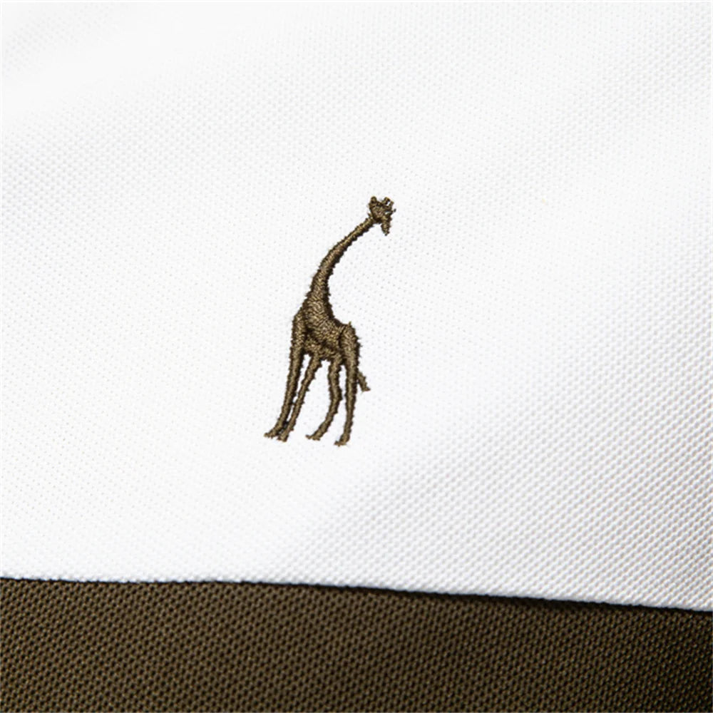 Men's Summer V-Neck Striped Polo Shirt Breathable Slim Fit Polo Shirts for Men Lightweight Casual Athletic Polo