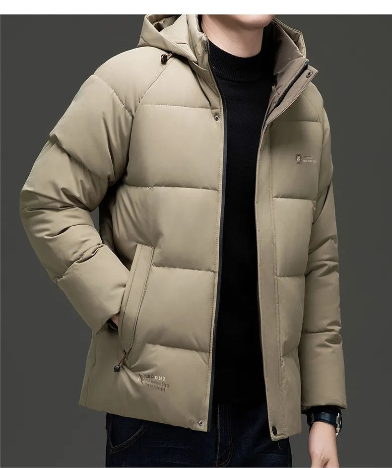 Men's Top Grade Designer Brand, Parka Jacket Cropped Thick Casual Fashion, Hooded Windbreaker, and Quilted Bubble Male Coats