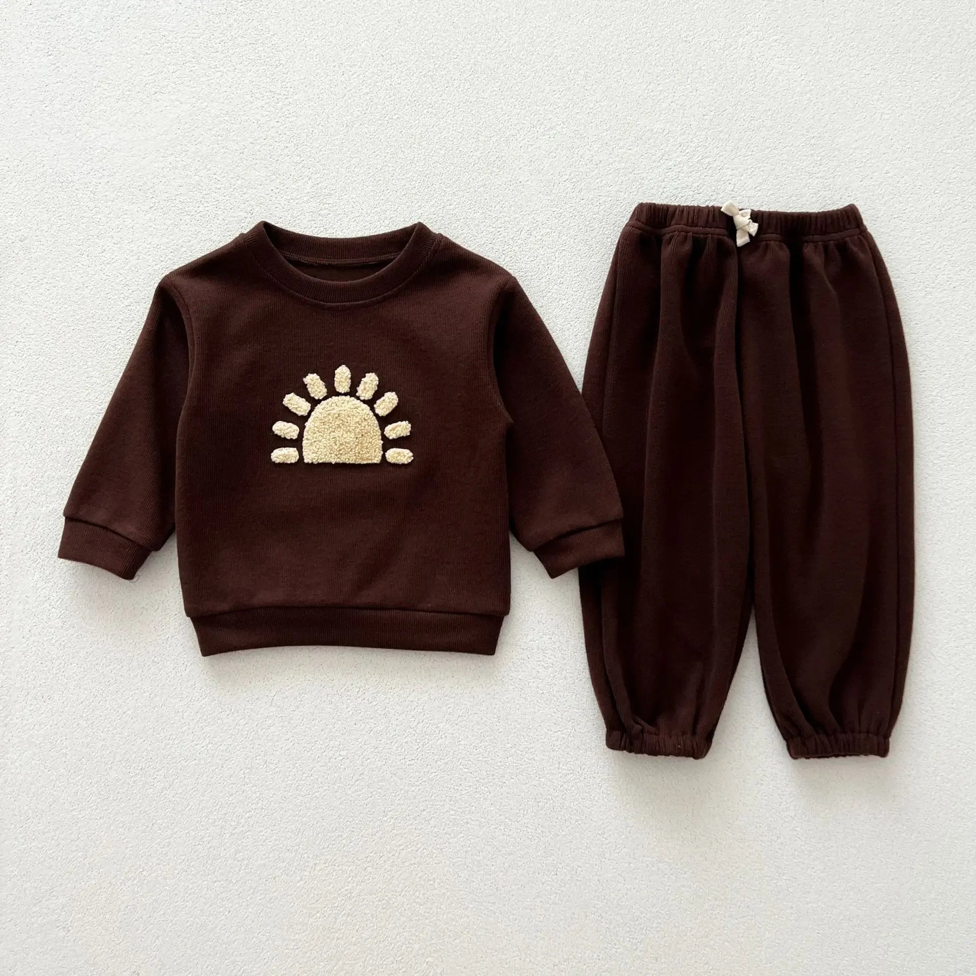 NEW Autumn Children's Clothing Pullover Set Boys Sweatshirt and Pants Girls Letter Hoodies Suit Kid's 2PCS Outfit 0-4Y Unisex