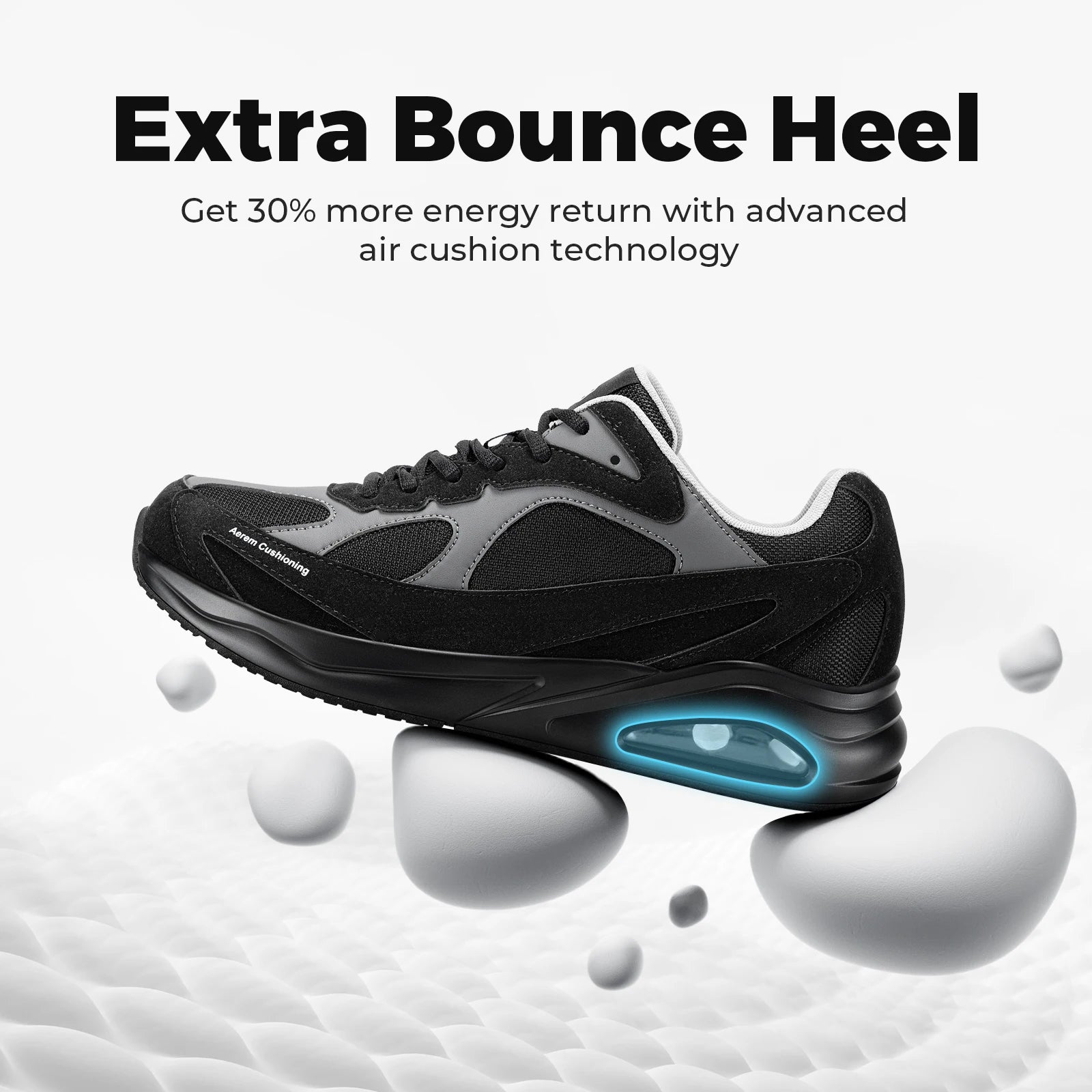 Men's Extra Wide Walking Shoes Wide Cushioned Sports Shoes For Swollen Feet Flat Feet Arch Fit Relieve Heel Pain Black